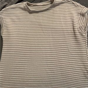 SHEIN Textured Knit Sweater in Cream and Tan